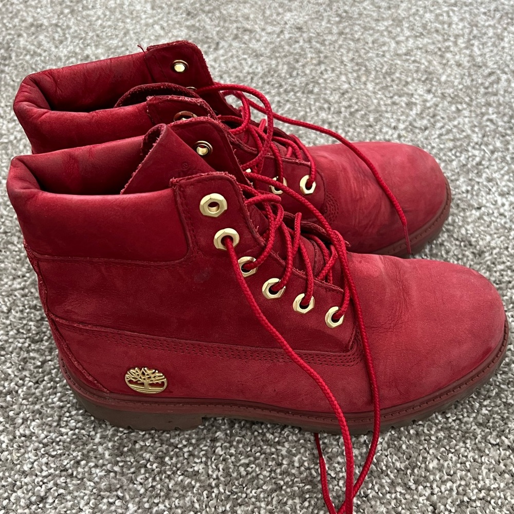 Timberland Suede Red Boots